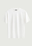 Unisex Bisiklet Yaka %100 Organik Pamuklu Kalın Dokulu Jerry Baskılı Oversize T-shirt - BEYAZ