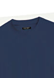 Unisex Bisiklet Yaka %100 Organik Pamuklu Kalın Dokulu Porsche 911 Baskılı Oversize T-shirt - LACİVERT