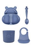 Pandish Beslenme Seti HupPo, HamHam, BuBu, Bibsy Navy Blue -Mavi 