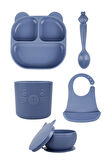 Pandish Beslenme Seti MamMa, HamHam, BuBu, KitTen, Bibsy Navy Blue -Mavi 