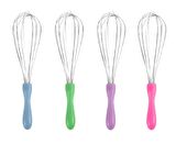 MyBru Paslanmaz Çelik Pembe Plastik Saplı El Çırpıcısı (Blender) 3'lü Set