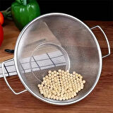 Paslanmaz Çelik Kulplu Tel Çok Amaçlı Makarna Un Meyve Sebze Süzgeçi 22 Cm