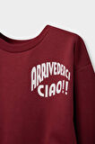 Erkek Bebek Bisiklet Yaka Baskılı 2'li Sweatshirt 