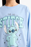 Kız Çocuk Disney Lilo & Stitch Pijama Takımı Uzun Kollu Üst Uzun Alt 