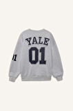 Coool Yale University Oversize Geniş Kalıp Bisiklet Yaka Sweatshirt
