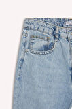 Barrel Fit Normal Bel Bilek Boy Jean Yıkamalı Pantolon