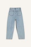 Barrel Fit Normal Bel Bilek Boy Jean Yıkamalı Pantolon