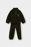 DeFacto 2'li Takım Nakışlı Polar Dik Yaka Düğmeli Sweatshirt Eşofman Altı Erkek Bebek F7603A525WNKH211