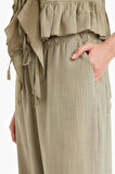 Wide Leg Çift Cepli Normal Bel Standart Boy Pantolon