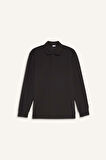 Regular Fit Polo Yaka Waffle Sweatshirt