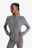 DeFactoFit Slim Fit Dar Kesim Dik Yaka Hırka