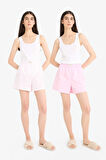 Regular Fit Kısa Boy Poplin 2'li Pijama Alt-Fall in Love 