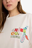 DeFacto Coool Disney Mickey & Minnie Oversize Geniş Kalıp Sırt Baskılı Kısa Kollu Tişört F5167AX25SMWT32