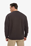 Relax Fit Bisiklet Yaka Kalın İçi Yumuşak Tüylü Basic Düz Sweatshirt