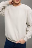 	Boxy Fit Bisiklet Yaka Basic Düz Pike Sweatshirt