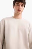 	Boxy Fit Bisiklet Yaka Basic Düz Pike Sweatshirt