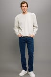 	Boxy Fit Bisiklet Yaka Basic Düz Pike Sweatshirt