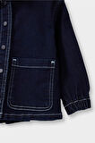 Kız Bebek Kapüşonlu Denim Ceket