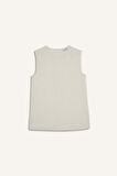 Regular Fit Bisiklet Yaka Basic Düz Keten Karışımlı Kolsuz Tunik