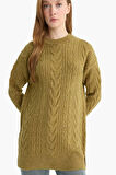 Relax Fit Bisiklet Yaka Triko Tunik