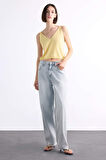 DeFacto V Yaka Crop Askılı Bluz F7499AX25SMYL501