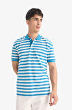 DeFacto Regular Fit Polo Yaka Kısa Kollu Çizgili Nakışlı Pike Polo Tişört E2631AX25SMBE535