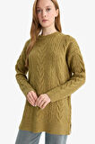 Relax Fit Bisiklet Yaka Triko Tunik