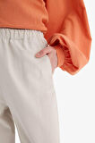 Keten Karışımlı Wide Leg Geniş Paça Flamlı Pantolon