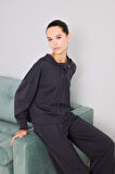 Modal Bağlama Detaylı Sweatshirt-Fall in Love Loungewear