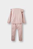 Kız Bebek 2'li Takım Triko Düğmeli Hırka Alt