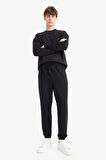 Regular Fit Beli Bağcıklı Paçası Lastikli Cepli Basic Düz Jogger Eşofman Altı