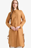 DeFacto Regular Fit Basic Düz Yanları Bağcıklı Uzun Kollu Tesettür Gömlek Tunik F2182AX25SMBN563