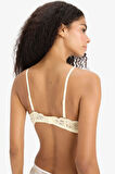 Simli Dantel Kapsız Pedsiz Balensiz Triangle Bra-Fall in Love