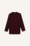 Regular Fit Polo Yaka Nakışlı Sweatshirt Kumaşı Sweatshirt Tunik