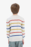 Erkek Çocuk Çizgili Bisiklet Yaka Triko Kazak