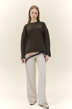 DeFacto Yün Karışımlı Loose Fit Bisiklet Yaka Triko Kazak Tunik F4547AX25WNKH117