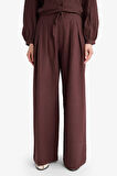 Wide Leg Keten Karışımlı Pantolon
