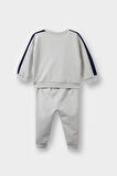 Erkek Bebek 2'li Takım Okul Baskılı Sweatshirt Eşofman Altı