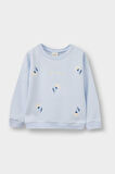 Kız Bebek Bisiklet Yaka Baskılı İçi Yumuşak Tüylü 2'li Sweatshirt 