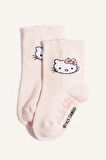 Kız Bebek Hello Kitty Kaydırmaz Taban 3'lü Pamuklu Uzun Çorap