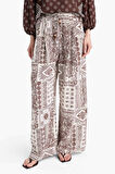 Wide Leg Cep Detaylı Geniş Paça Keten Karışımlı Pantolon