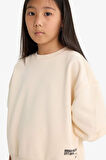 Kız Çocuk 2'li Takım Baskılı Sweatshirt Eşofman Altı