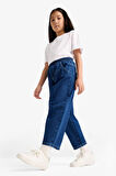 Kız Çocuk Balloon Fit Geniş Paça Jean Pantolon
