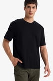 Defacto E7961AXBK81 Siyah REGULAR FIT %100 Pamuk Basic Tişört