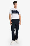 Regular Fit Polo Yaka Kısa Kollu Çizgili Polo Tişört