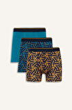 Regular Fit Baskılı 3'lü Boxer