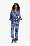 Regular Fit Şal Desenli Plaj Pantolonu-Fall in Love