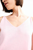 V Yaka Crop Askılı Bluz