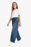 Kız Çocuk Balloon Fit Geniş Paça Jean Pantolon