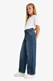 Kız Çocuk Balloon Fit Geniş Paça Jean Pantolon